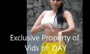 Downcast Indian Spread out dancing in sports bra